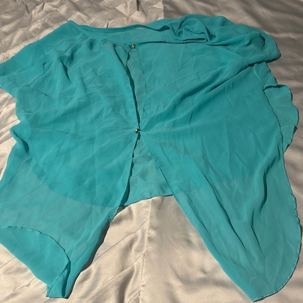 Body Central Turquoise Blouse - Picture 3 of 3